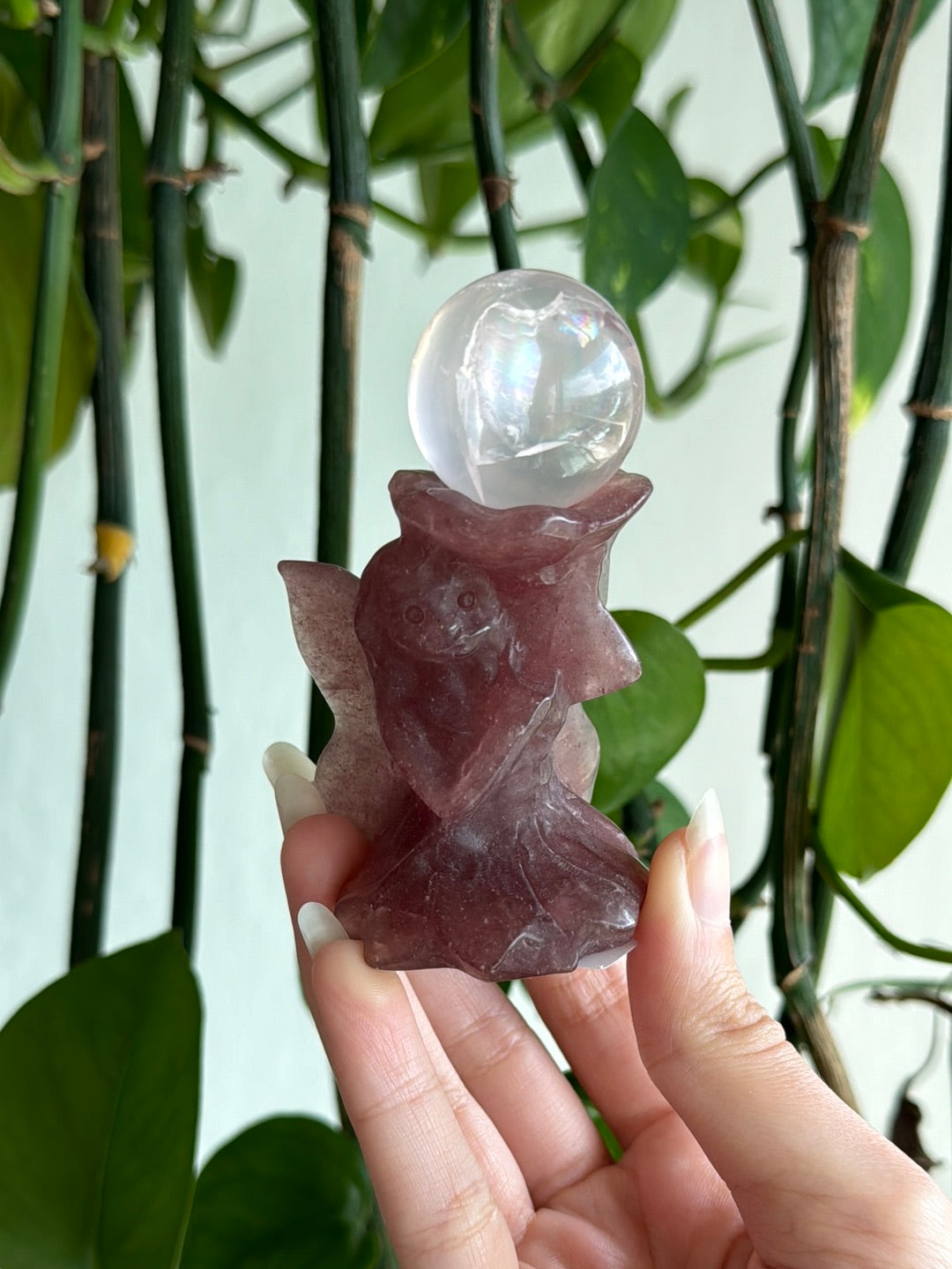 Strawberry Quartz Fairy Sphere Holder