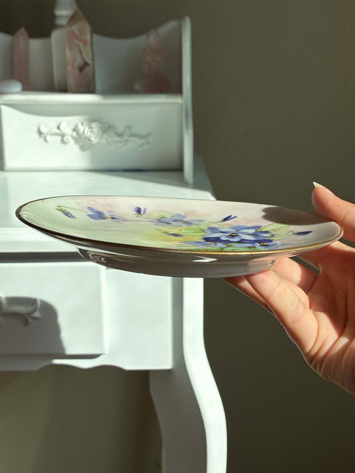 Poppies with Blue and Purple Daisy Plate