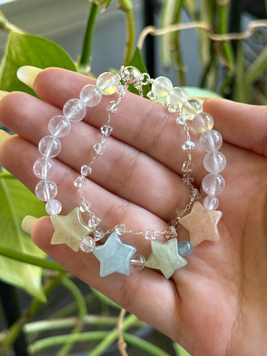 Morganite Star Bracelet