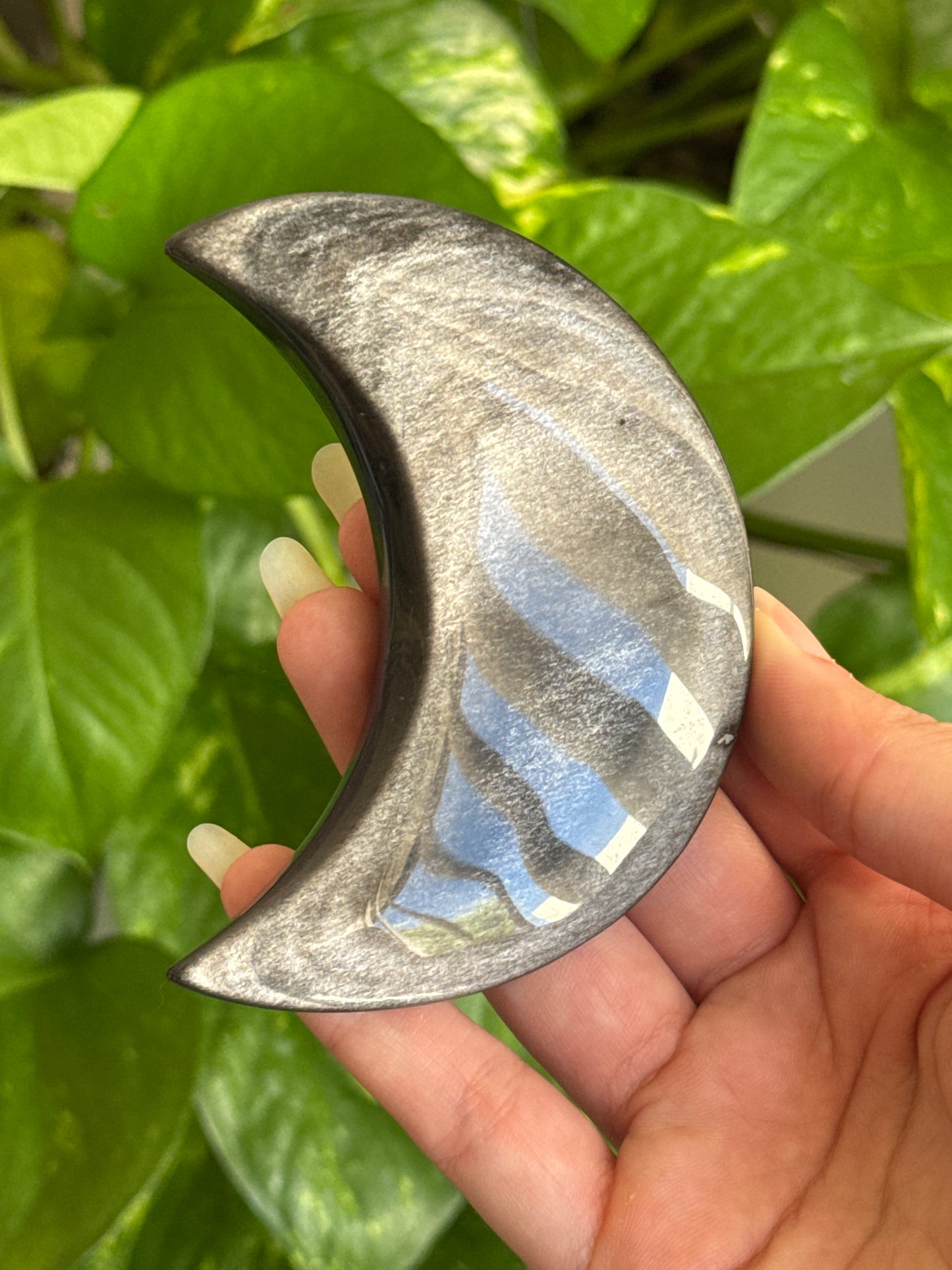 Silver Sheen Obsidian Moon