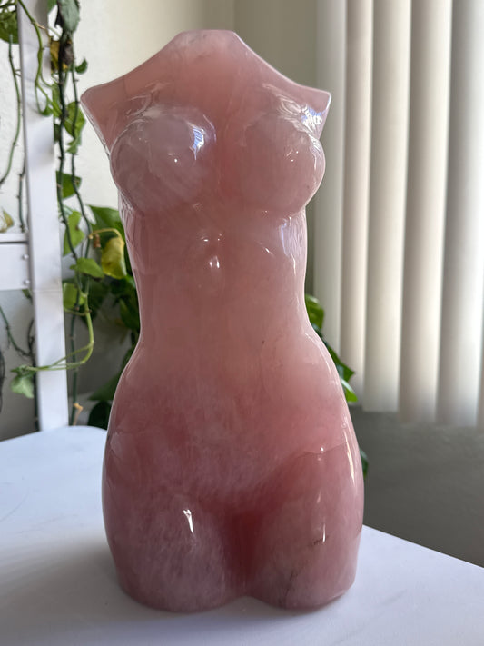 HUGE Statement 15.5” Rose Quartz Goddess Body