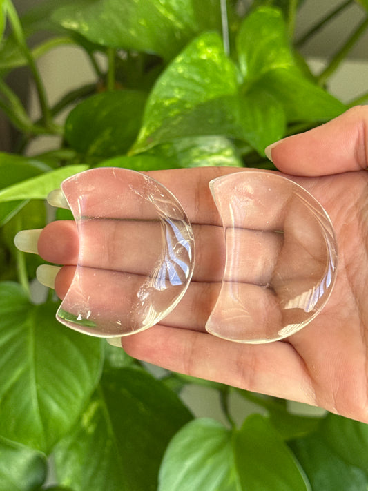 Ice Clear Quartz Moon