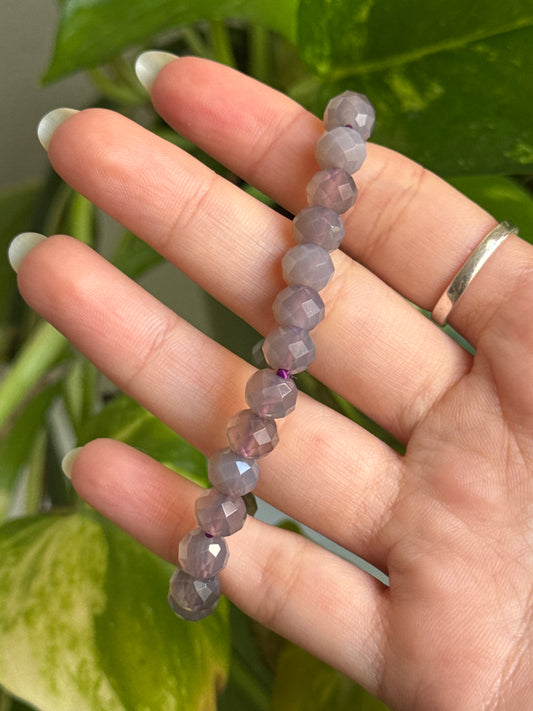 Moody Lavender Chalcedony Faceted Bracelet