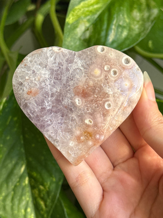 Pink Amethyst & Amethyst Heart