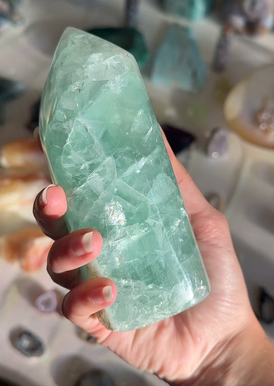 Gemmy Fluorite Freeform Tower (with Rainbows)