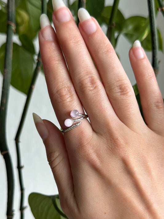 Double Kunzite Adjustable Ring