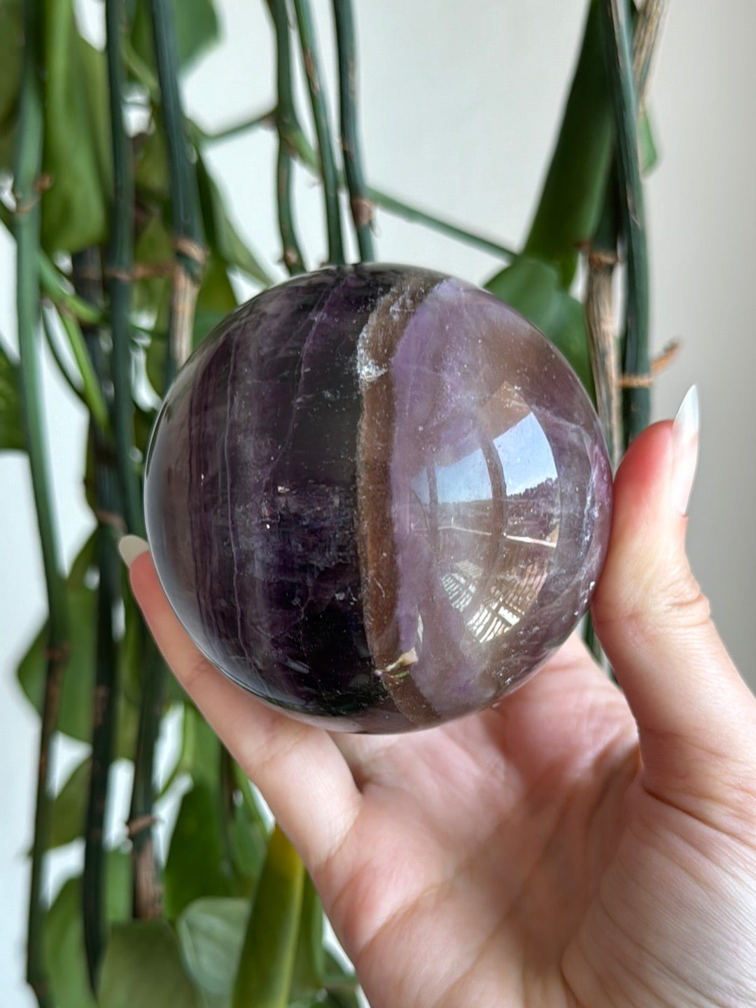 Large Silk Fluorite Sphere