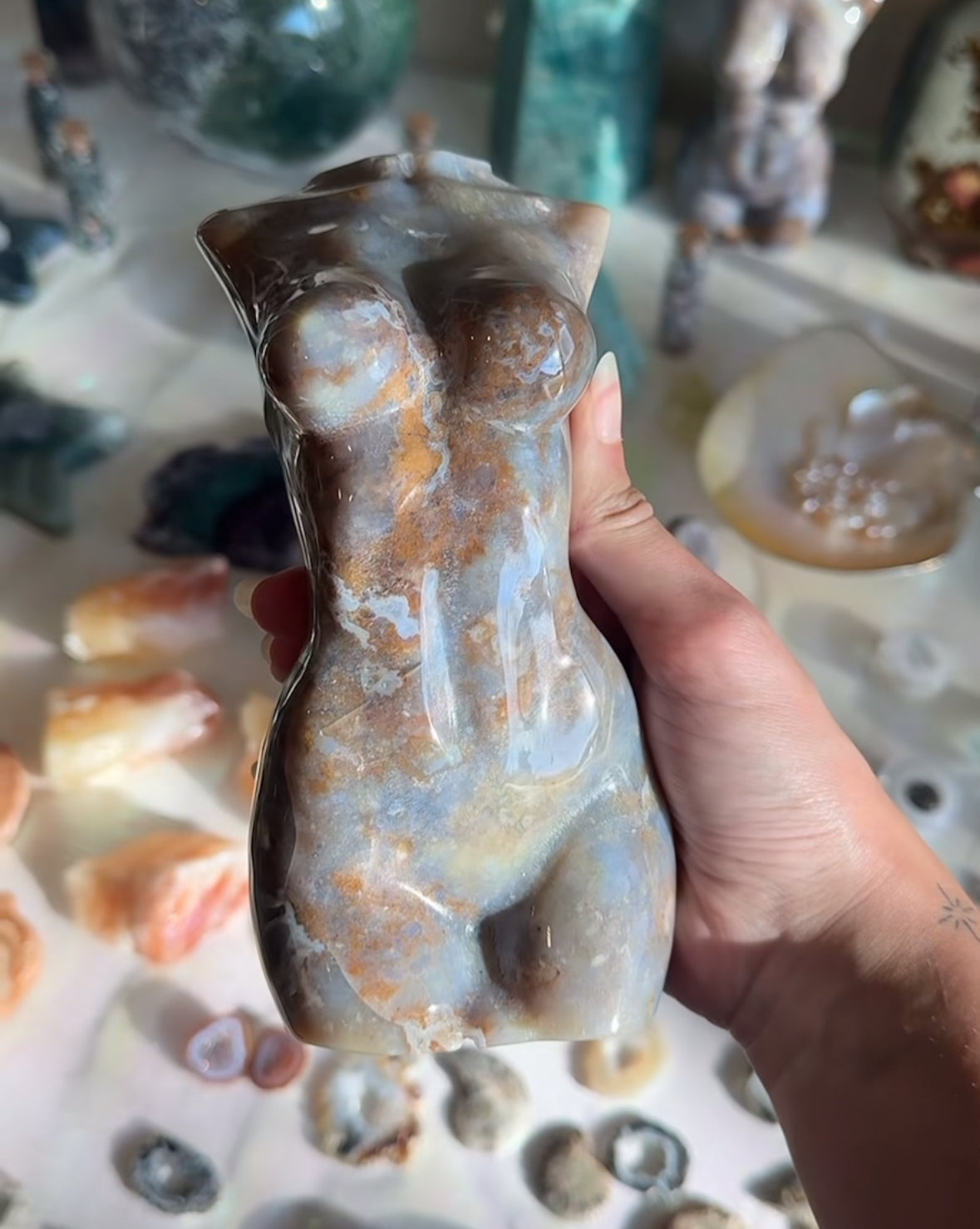 Unique Large Sea Jasper Goddess Body