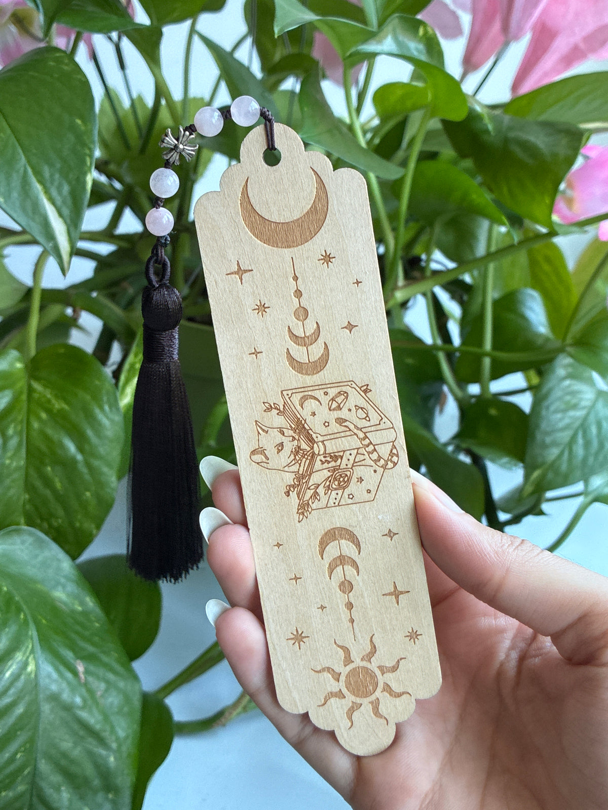 Reading Kitty Wood Bookmark | You Pick Material