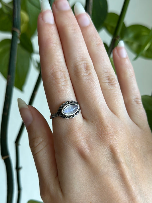 Moonstone Eye Adjustable Ring