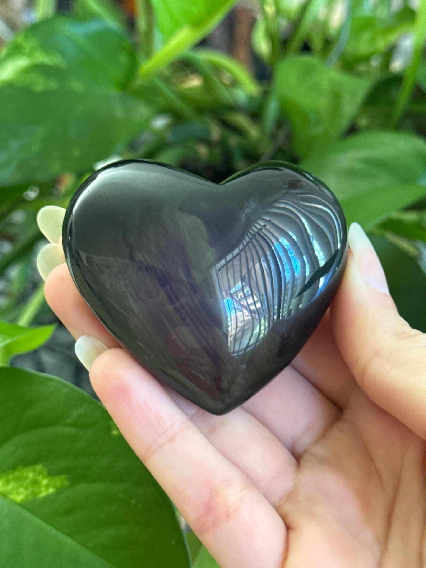 Rainbow Obsidian Heart *see vid for flash*