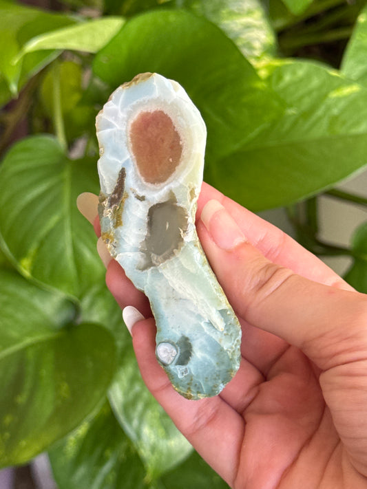 Green Flower Agate & Carnelian Slab