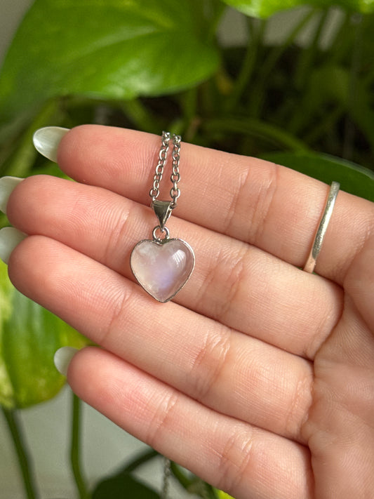 Moonstone Heart Necklace
