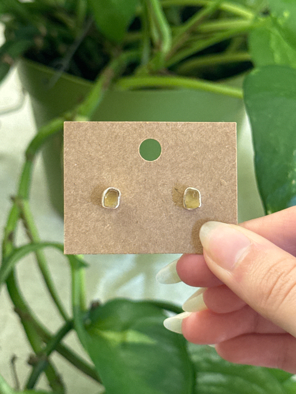 Libyan Dessert Glass 925 Sterling Silver Earring