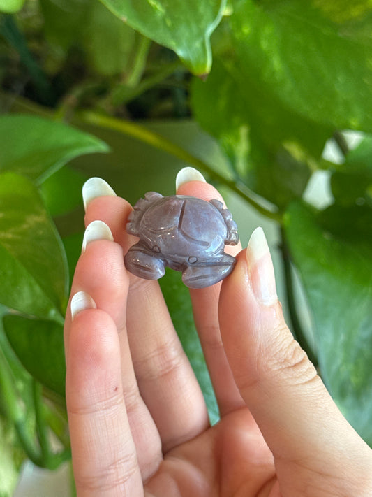 Purple Sea Jasper Mini Crab Carving