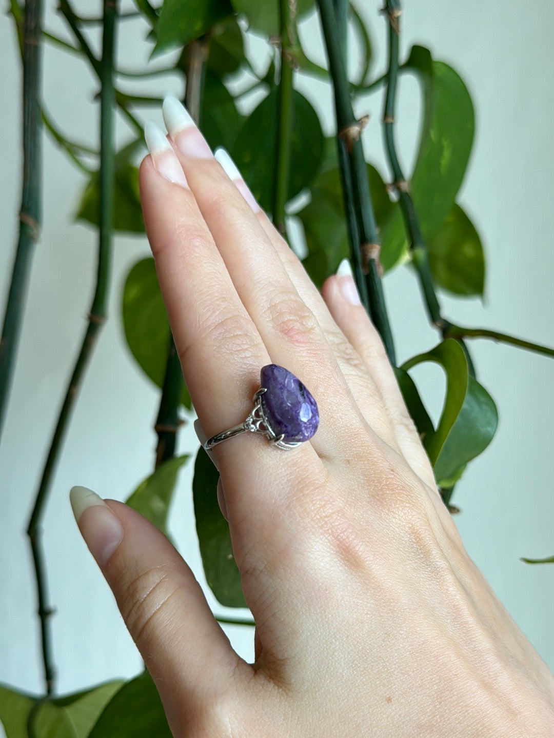 Charoite Adjustable Ring