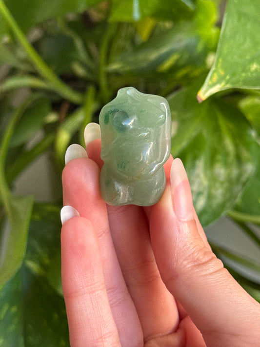 Green Aventurine Mini Pregnant Goddess