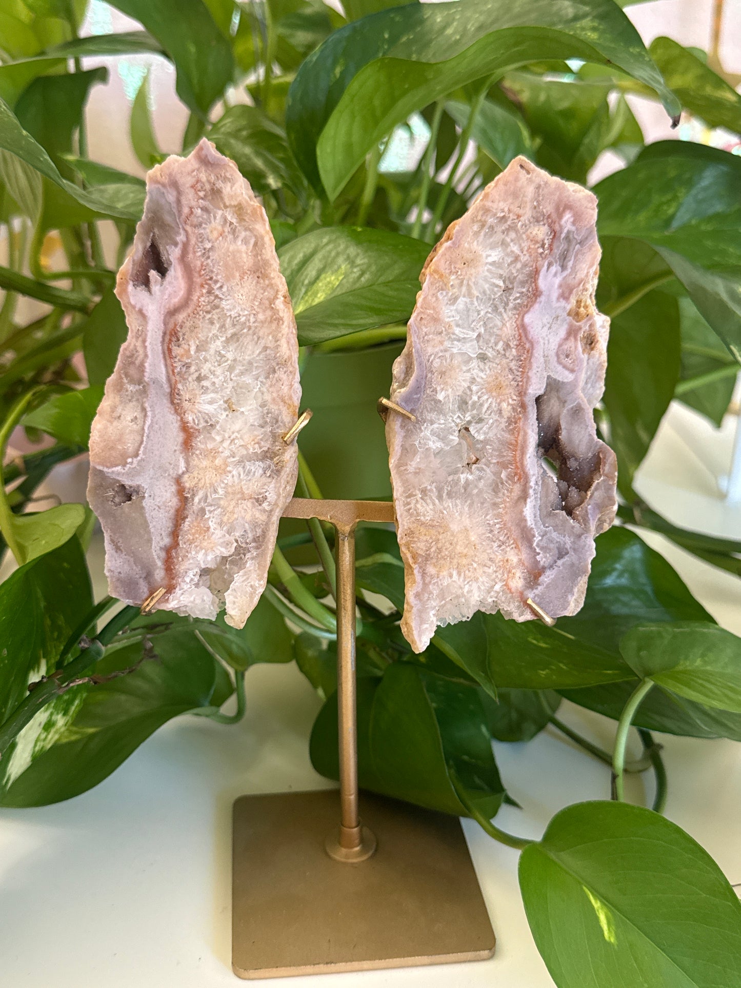 Pink Amethyst Druzy Butterfly Wings