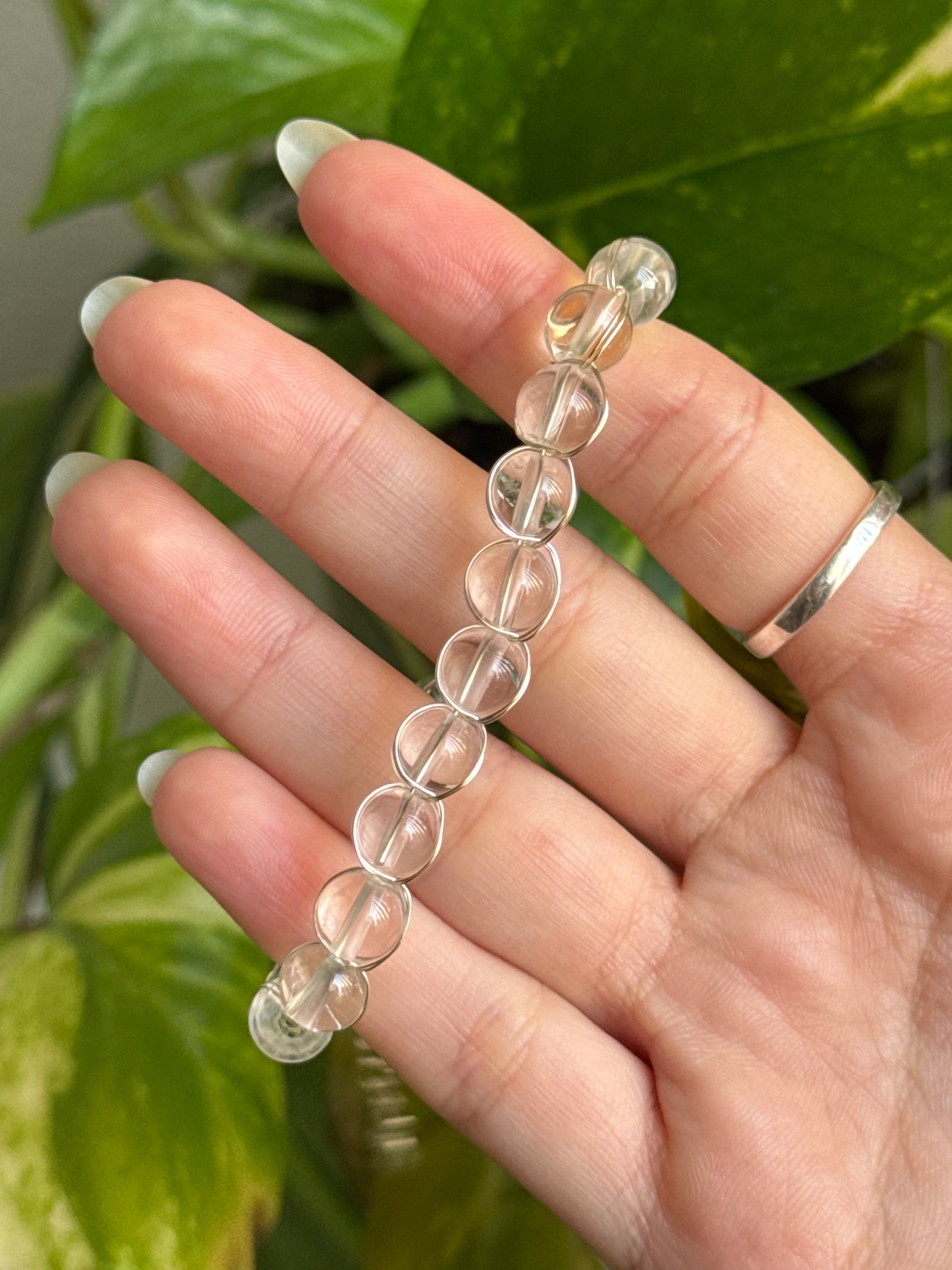 Ice Clear Quartz Adjustable Bracelet