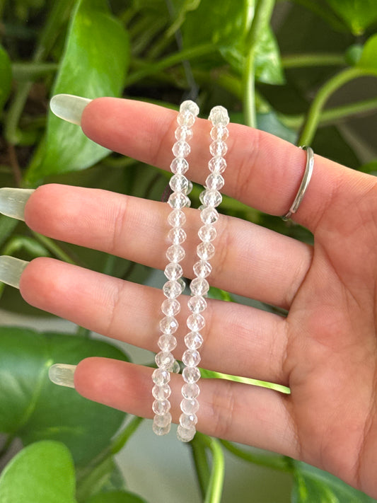 Clear Quartz Dainty Faceted Bracelet