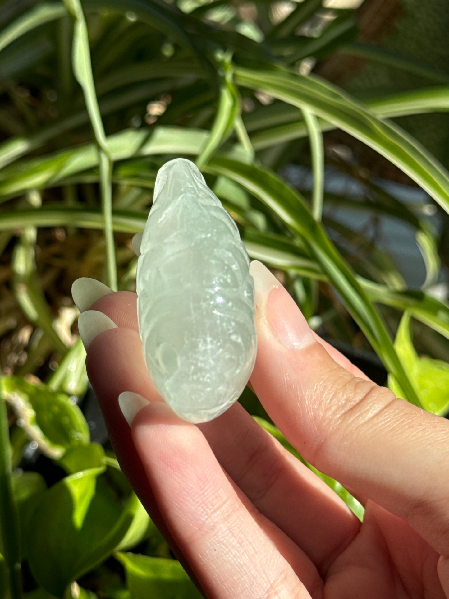 Green Fluorite Fishy Carving