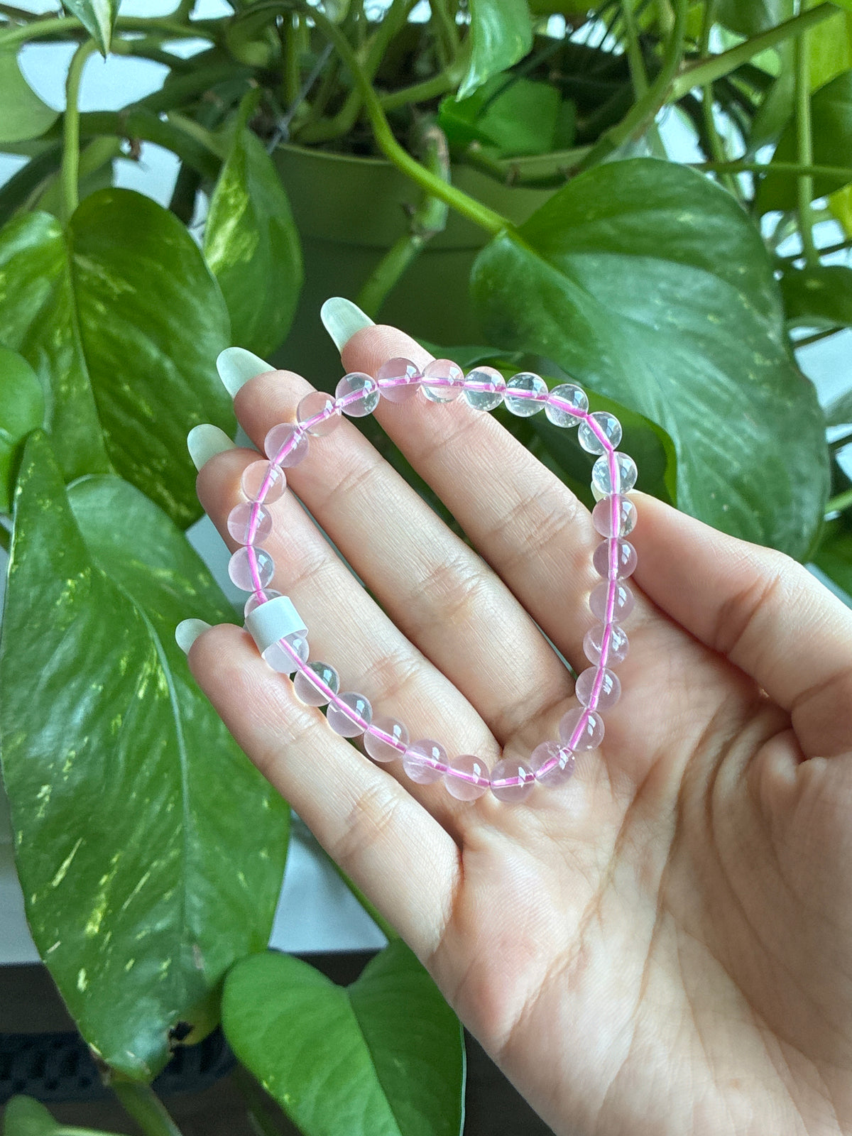 Star Flashy Ice Rose Quartz Bracelet