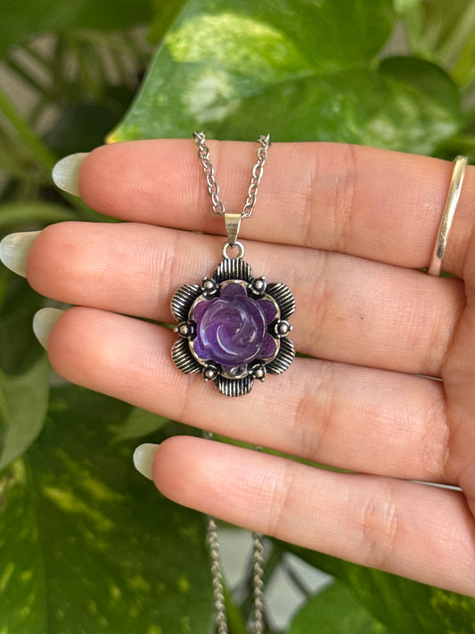 Amethyst Rose Necklace