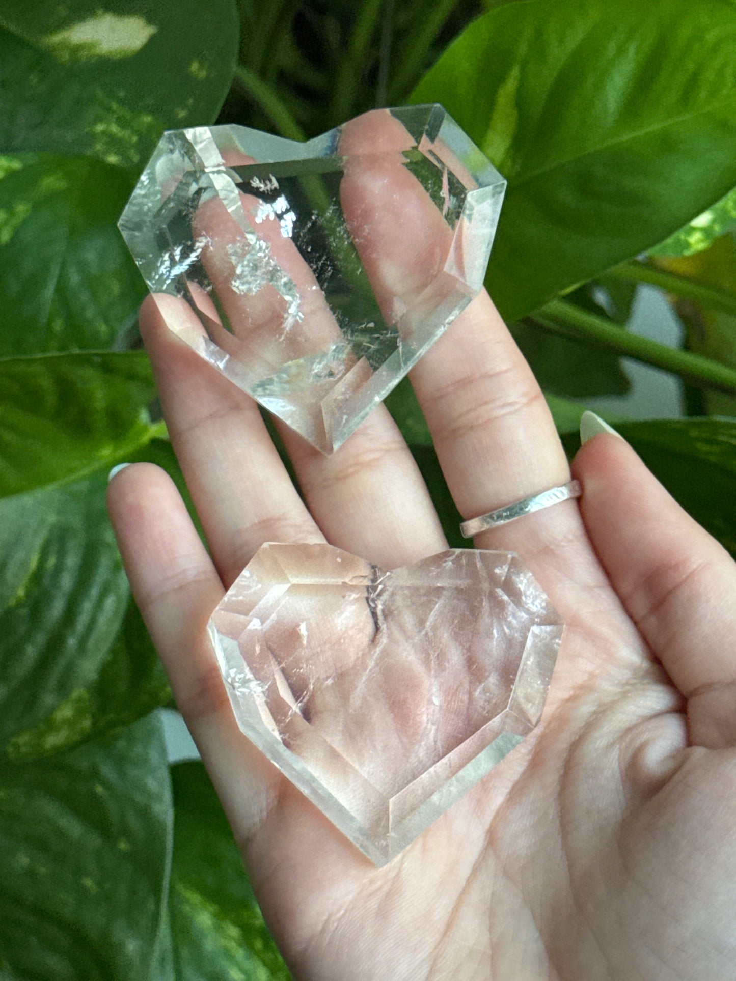 High Grade Clear Quartz Geometric Heart | You Pick