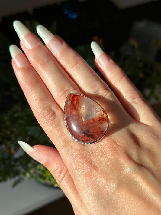 Fire Quartz Adjustable Statement Ring | High Grade