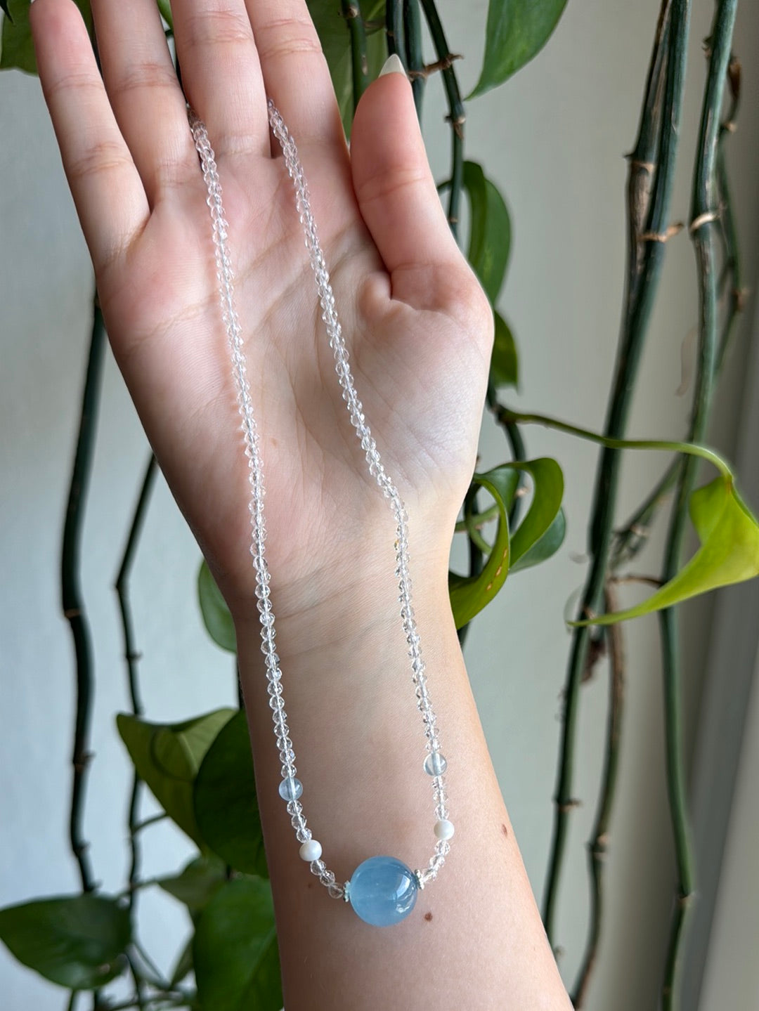 Aquamarine Beaded Necklace