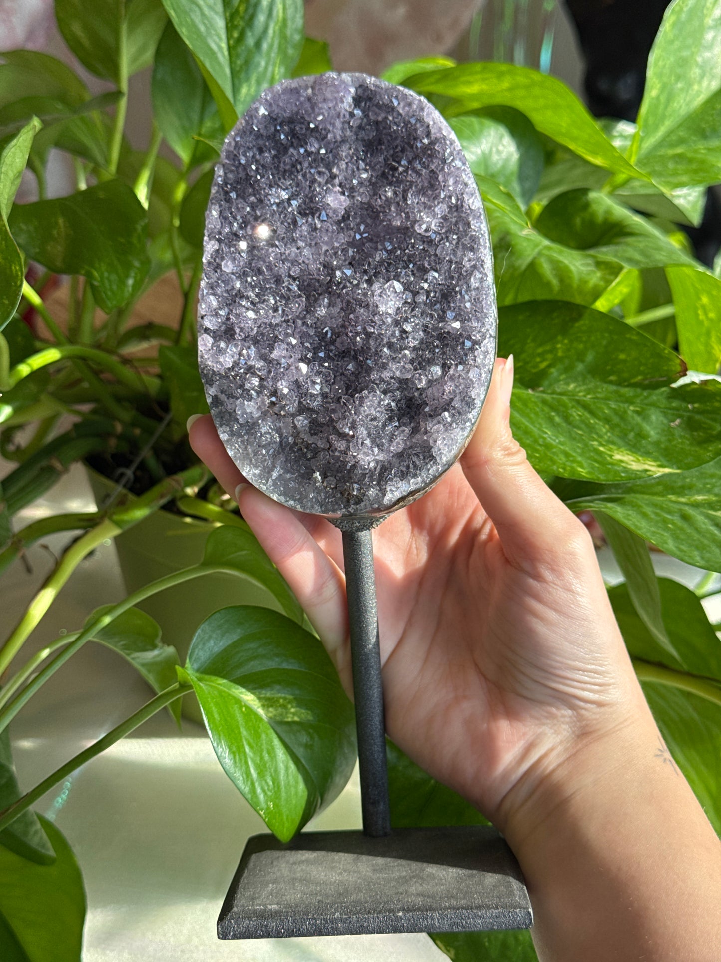 Sparkly Amethyst Geode on Stand