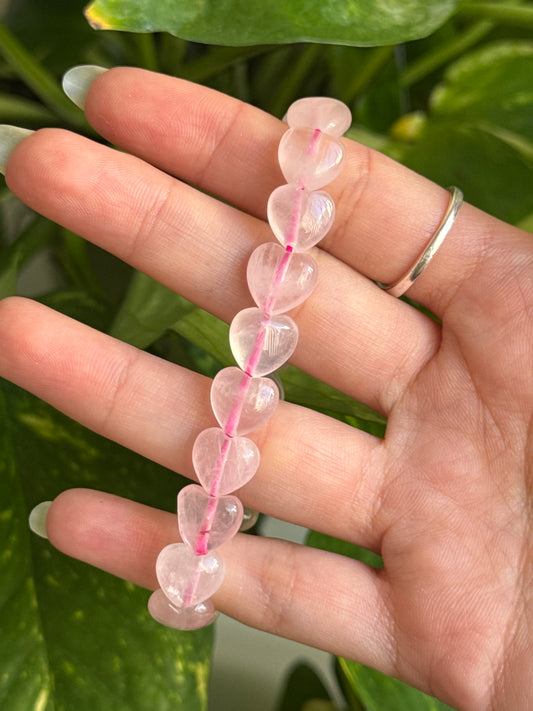 Rose Quartz Heart Bracelet