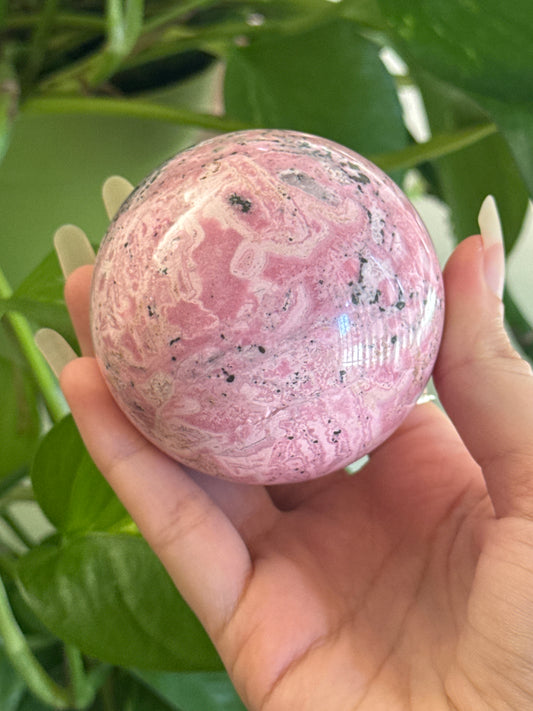 Bubblegum Rhodonite Sphere