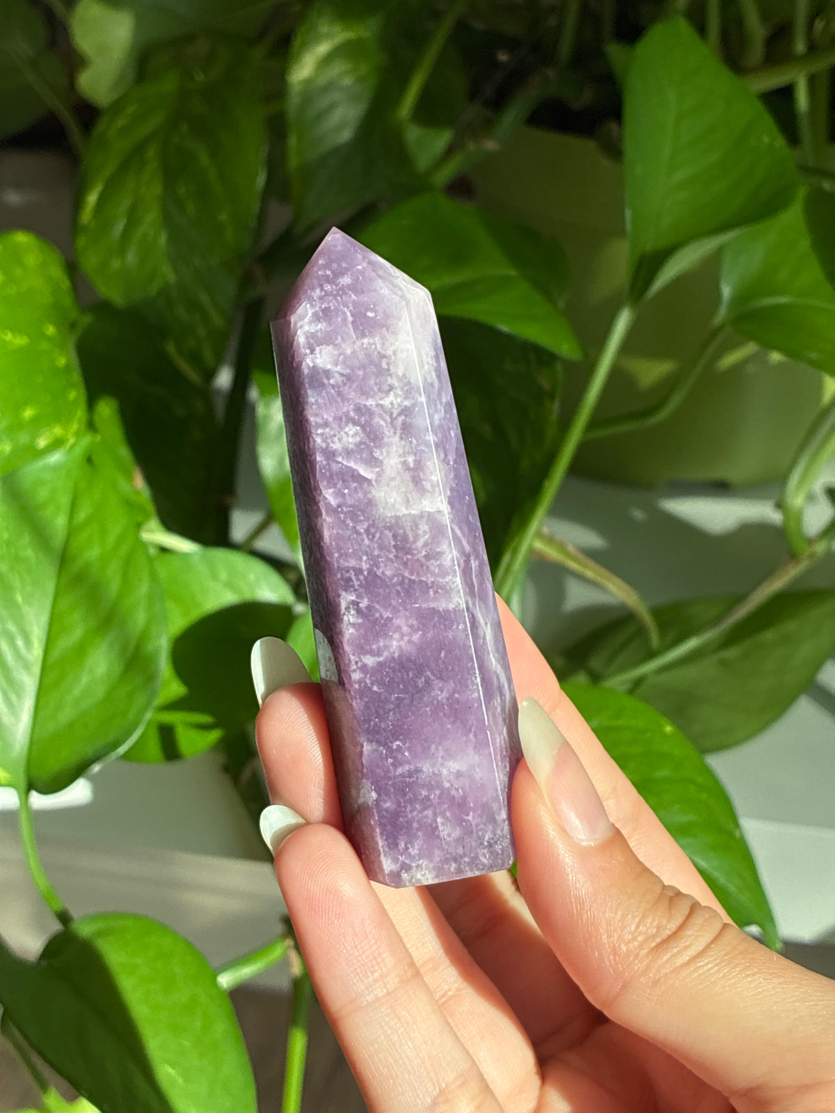 Beautiful Purple Lepidolite Tower