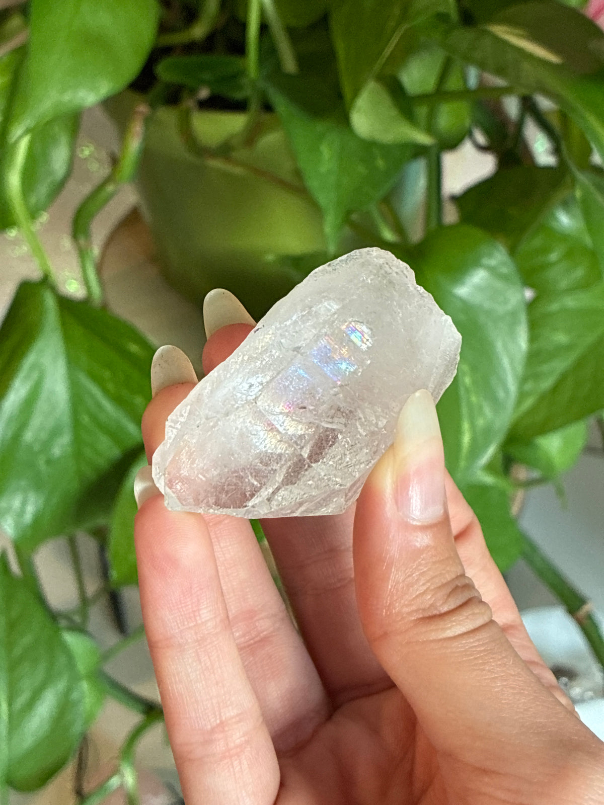 Clear Quartz Point with Rainbows
