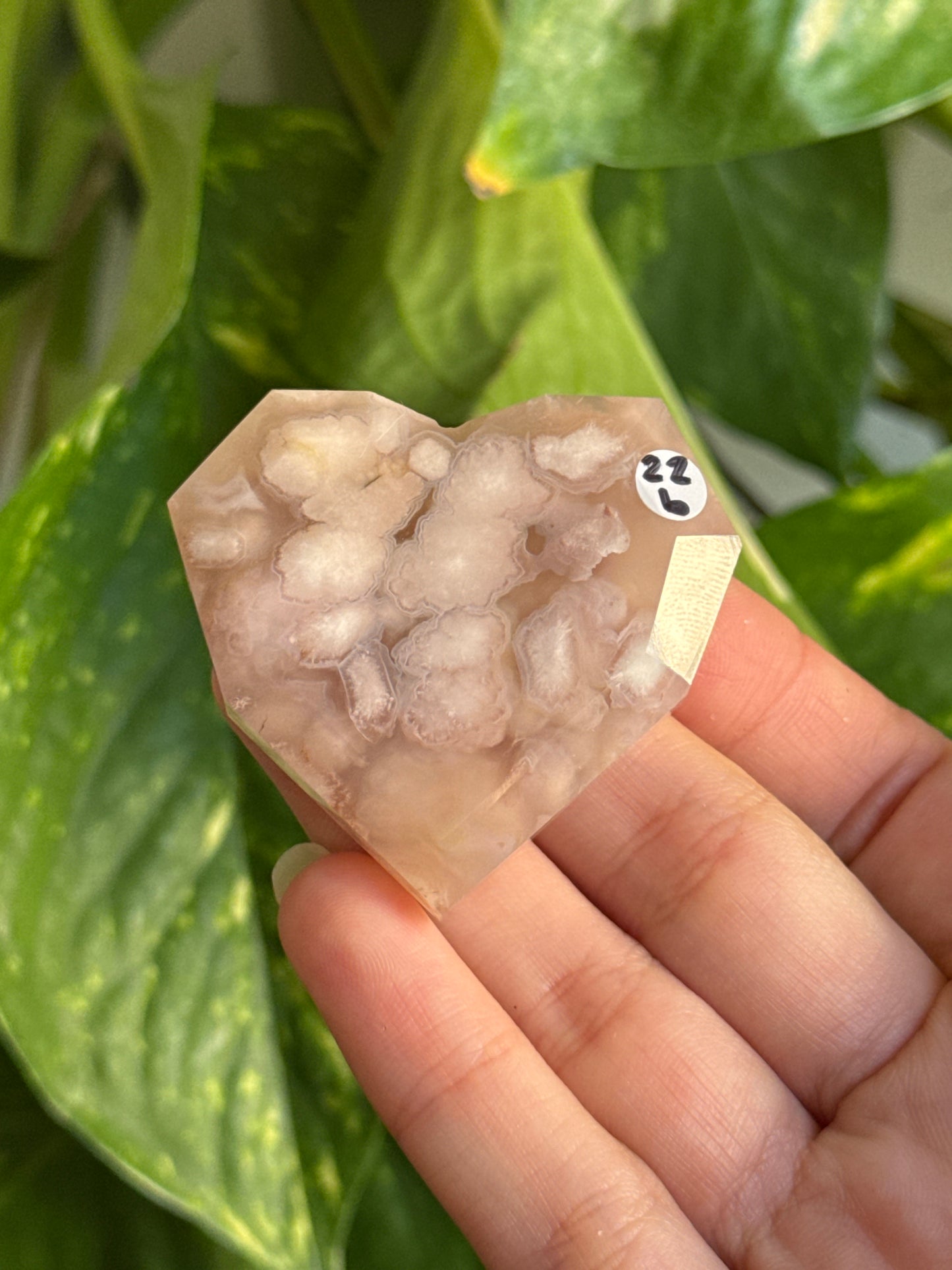 Flower Agate Geometric Heart