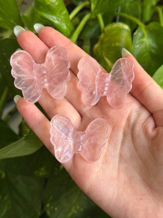 Gemmy Rose Quartz Butterfly