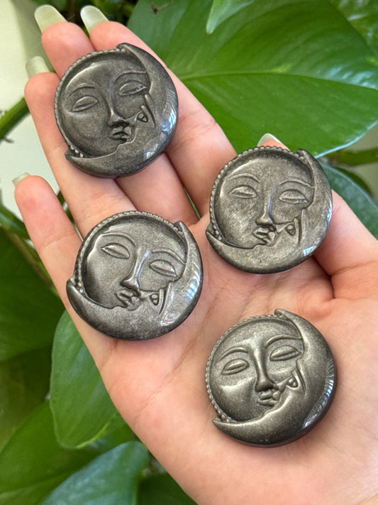 Silver Sheen Obsidian Sun Moon