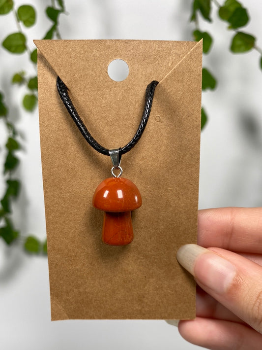 Red Jasper Mushroom Necklace