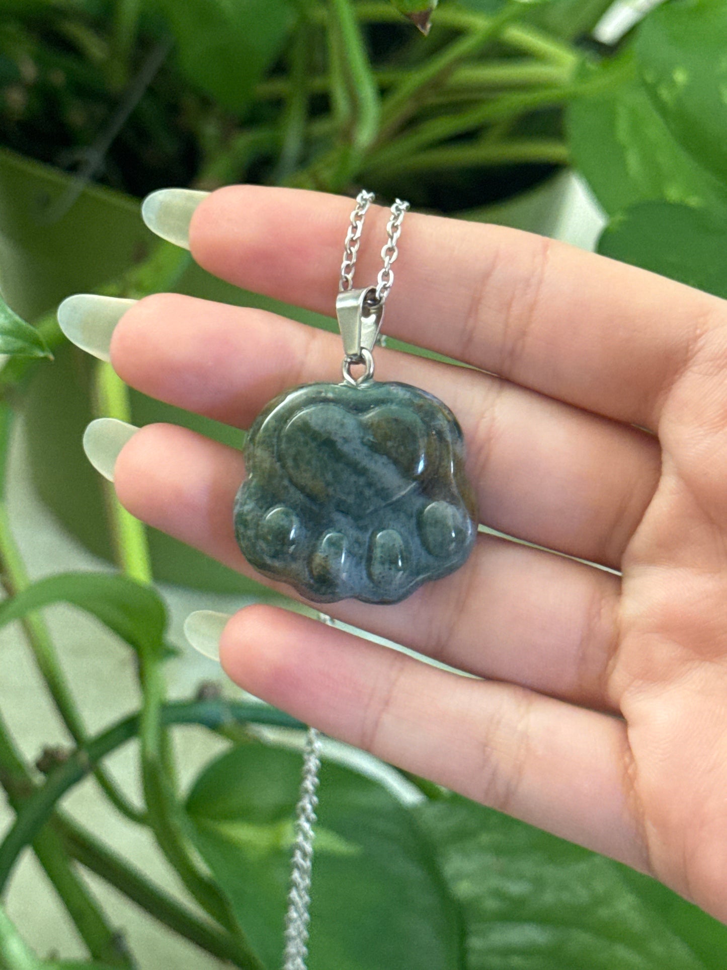 Ocean Jasper Paw Necklace