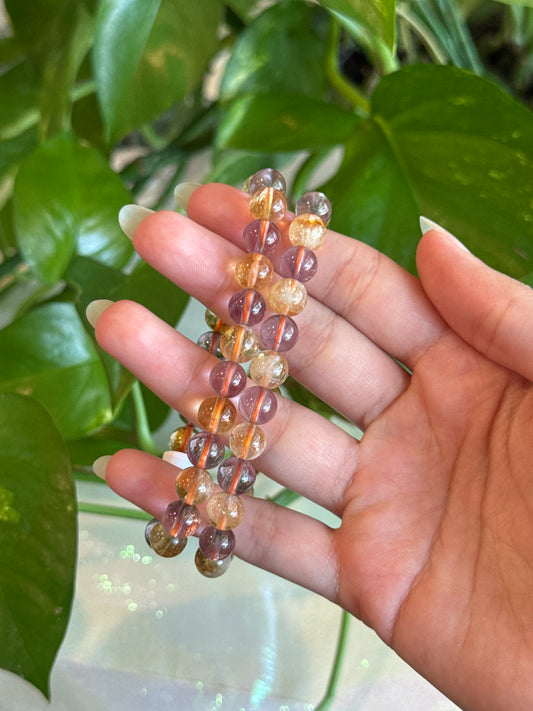 Purple & Golden Amethyst Bracelet