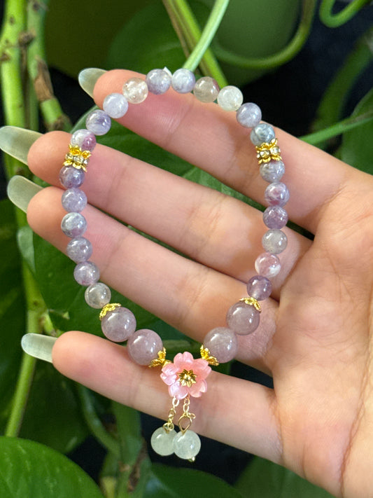 Lavender Rose Quartz & Unicorn Stone Bracelet