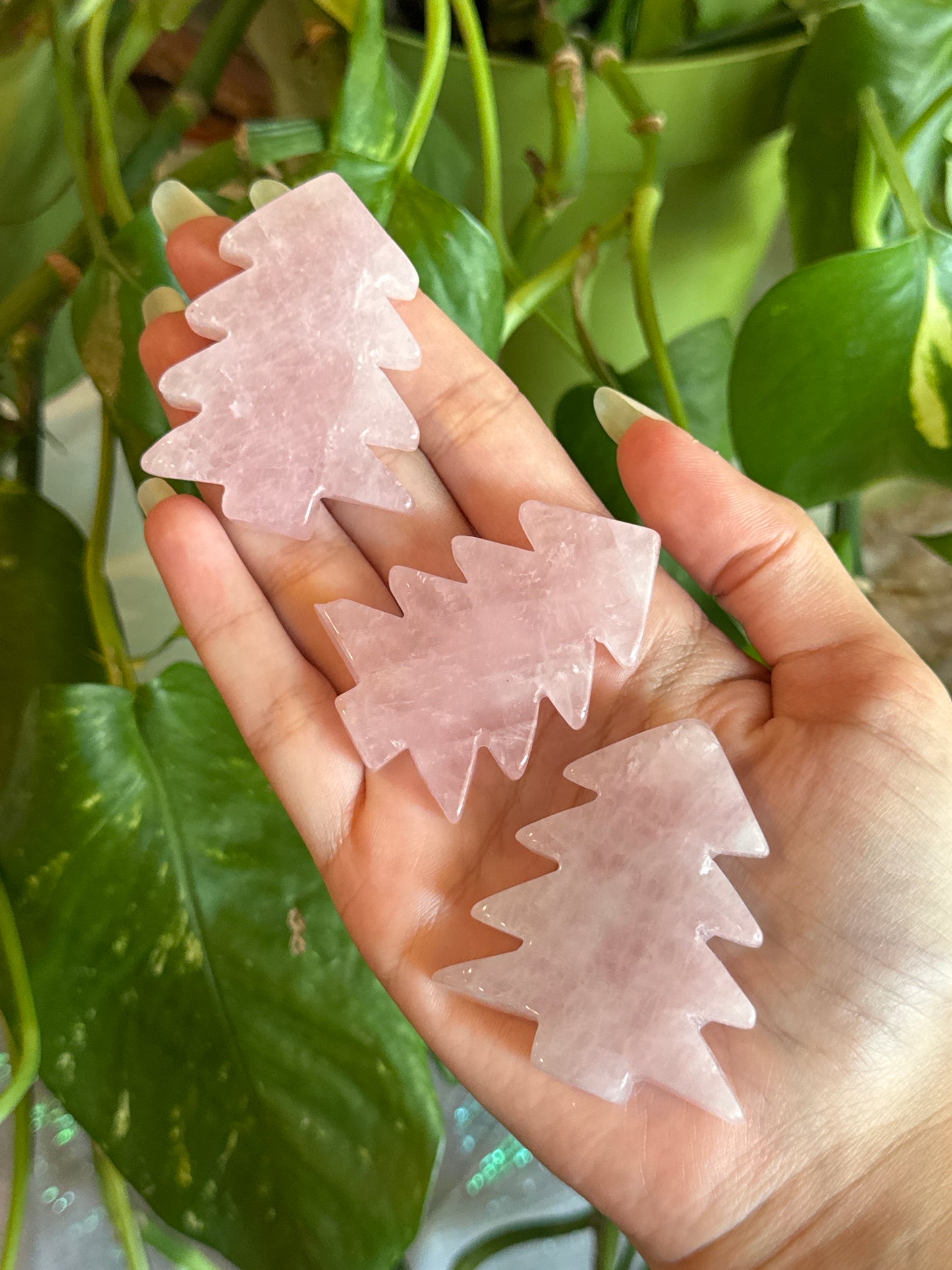 Rose Quartz Tree Carving