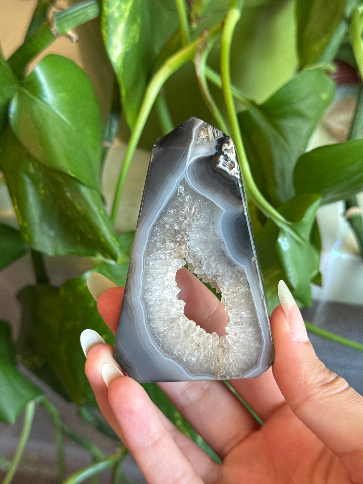 Fairy Portal Druzy Black Agate & Quartz Tower