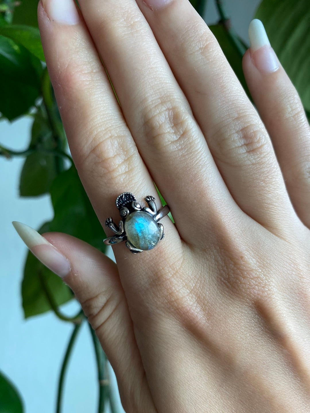 Labradorite Frog Adjustable Ring