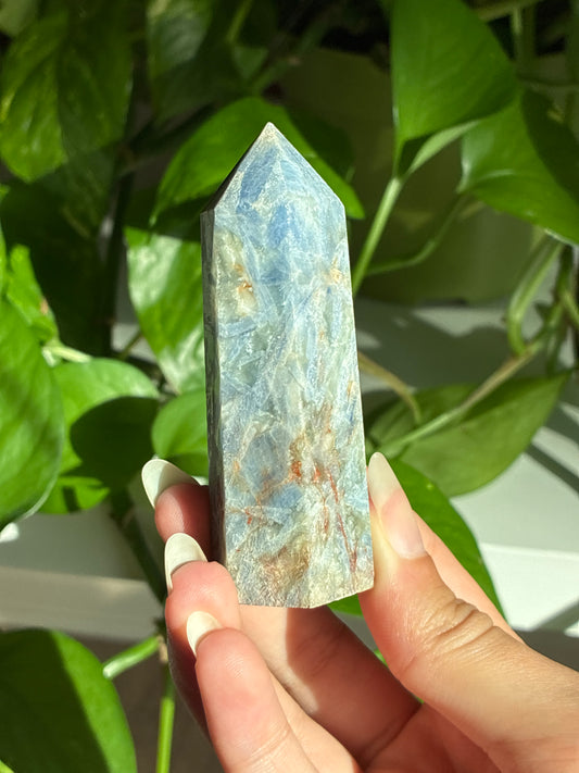 Flashy Kyanite Tower with Garnet