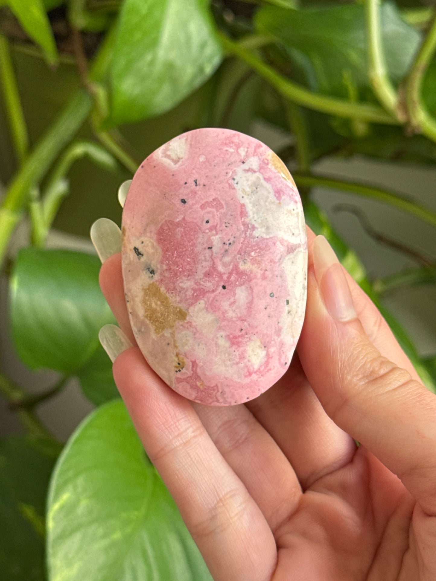 Bubblegum Rhodonite Palmstone | You Pick