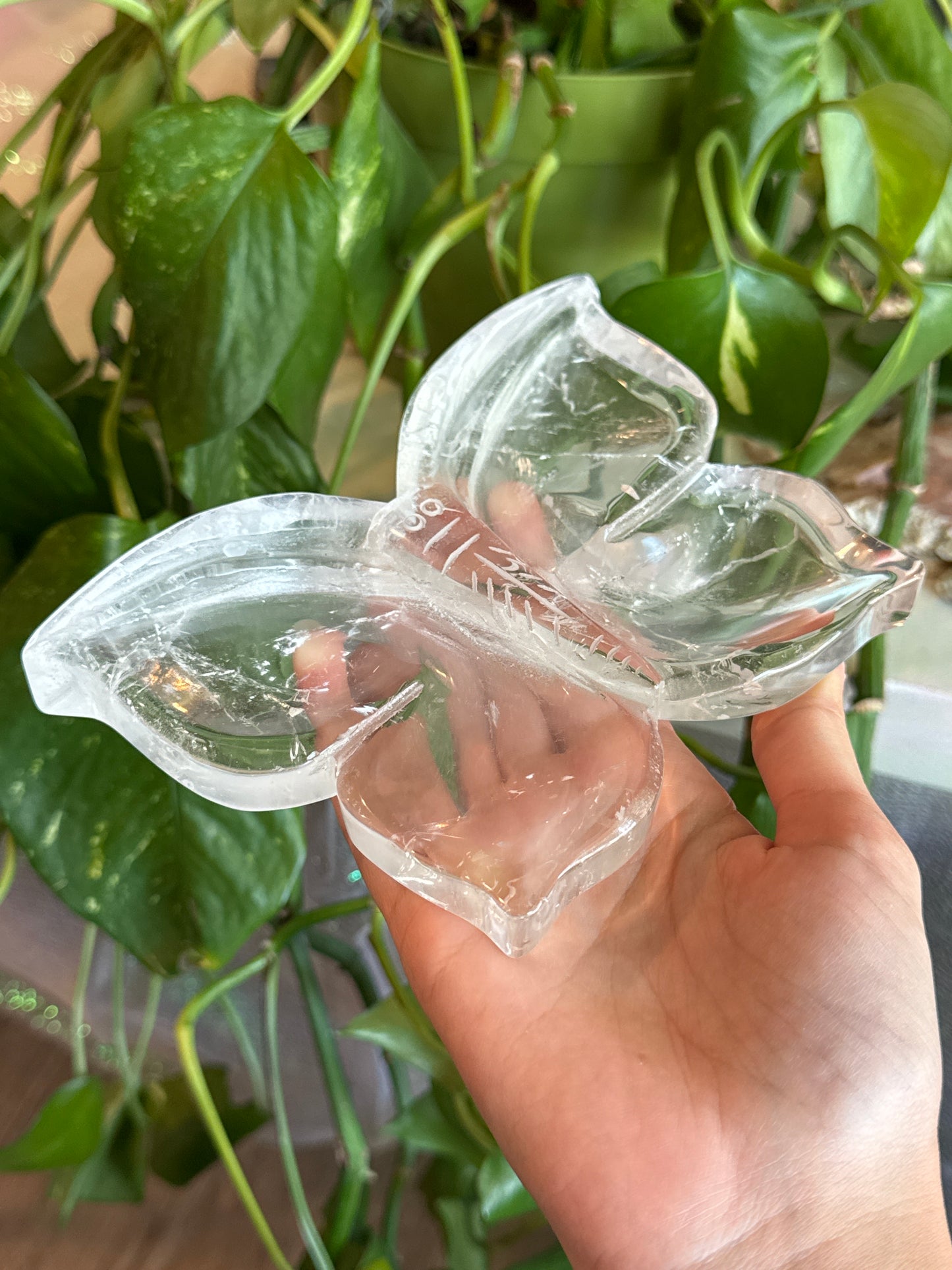 Super Clear Quartz Large Butterfly Bowl