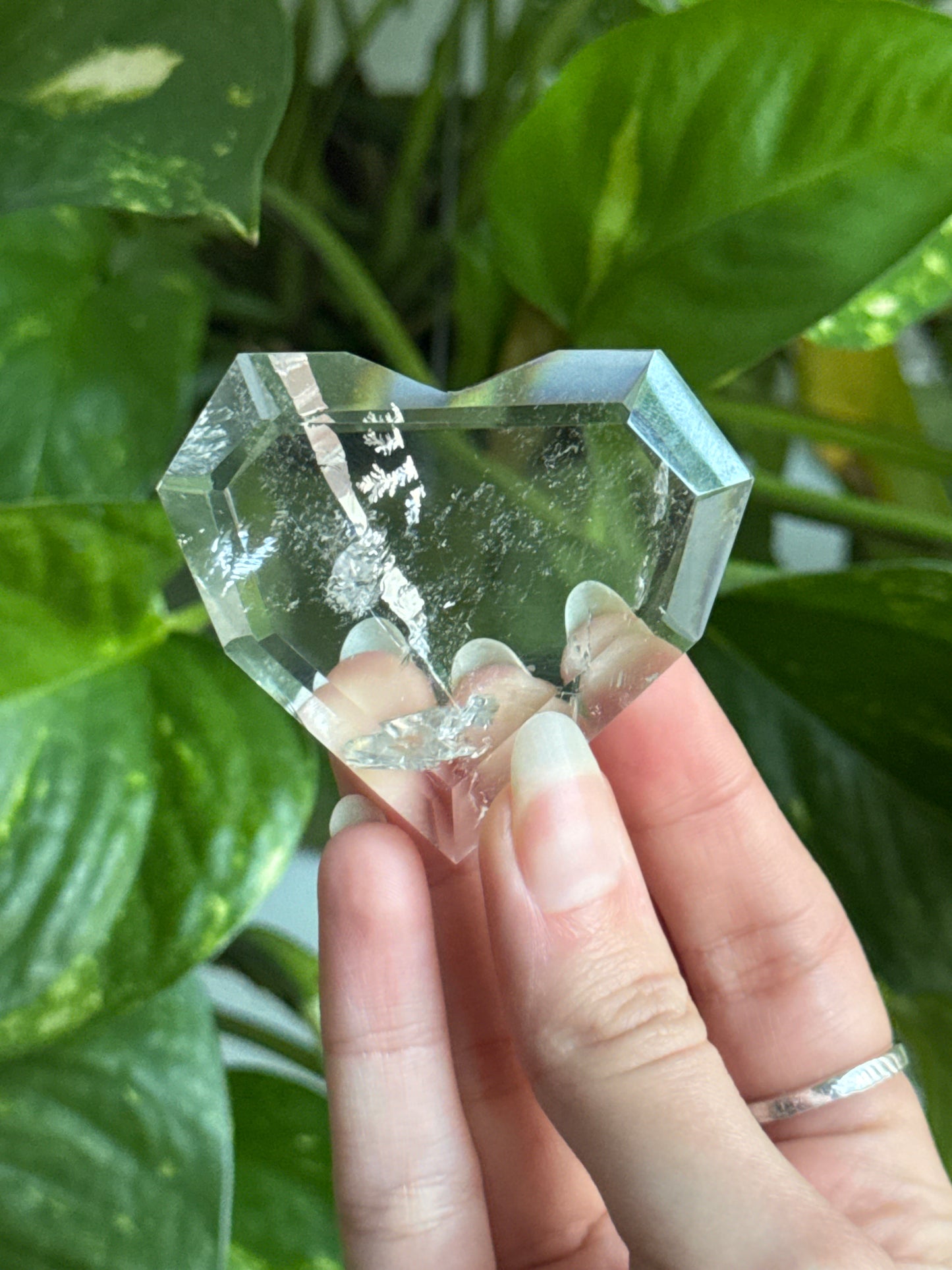 High Grade Clear Quartz Geometric Heart | You Pick