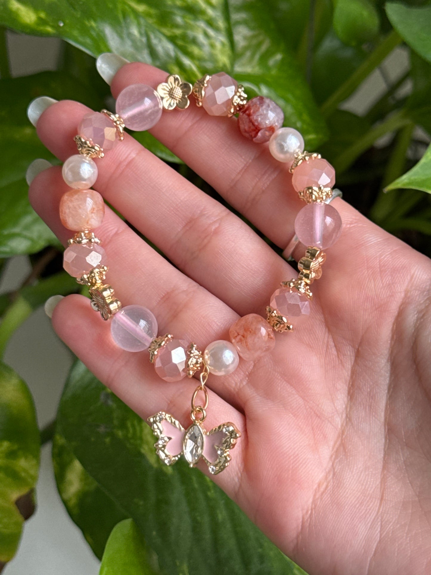 Rose Quartz & Fire Quartz Bracelet